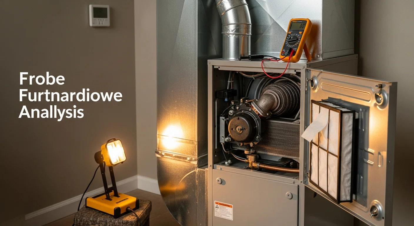 An Eazy Cool HVAC technician inspecting the interior components of a residential furnace during a heating system maintenance visit in Riverside County. The technician is checking the heat exchanger and burner assembly inside a utility room of a single-family home.